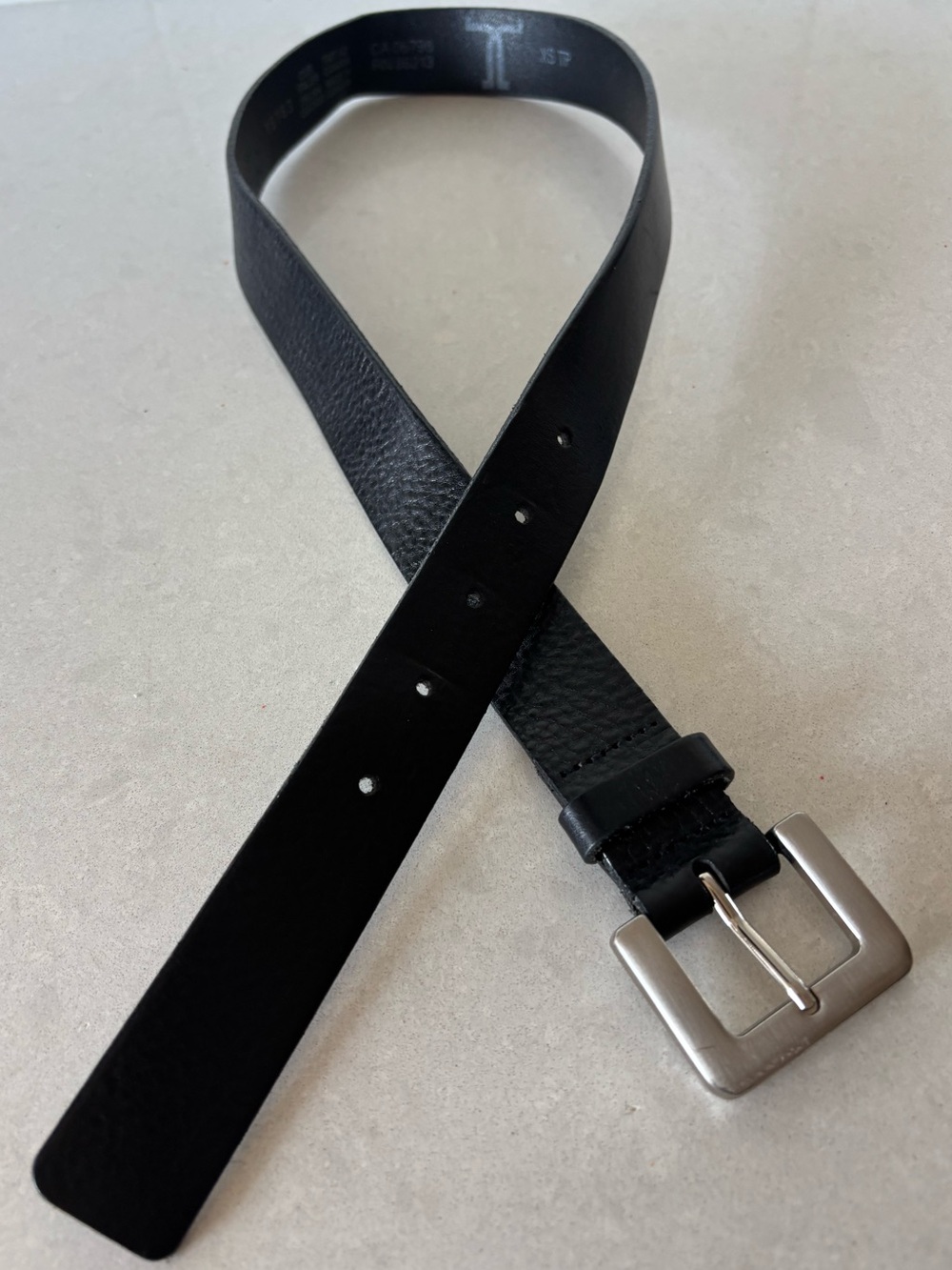🔮Minimalist🔮Black Leather Belt with Silver Buckle